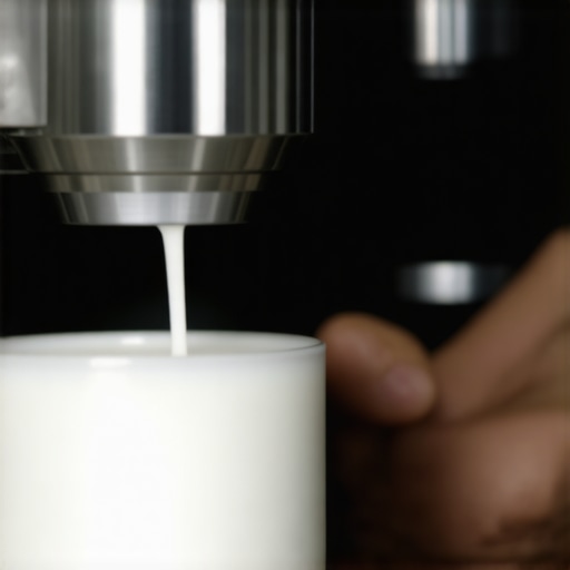 Barista steaming milk with precision Barista creating microfoam with steaming wand for perfect latte art.