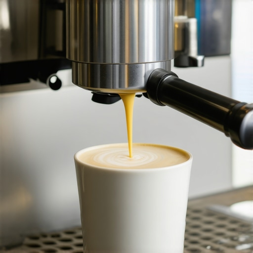 Mastering Microfoam Creation at Home Barista pouring microfoam latte art with professional equipment