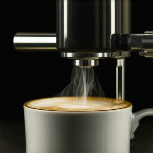 Barista steaming milk with a steam wand to create microfoam for coffee