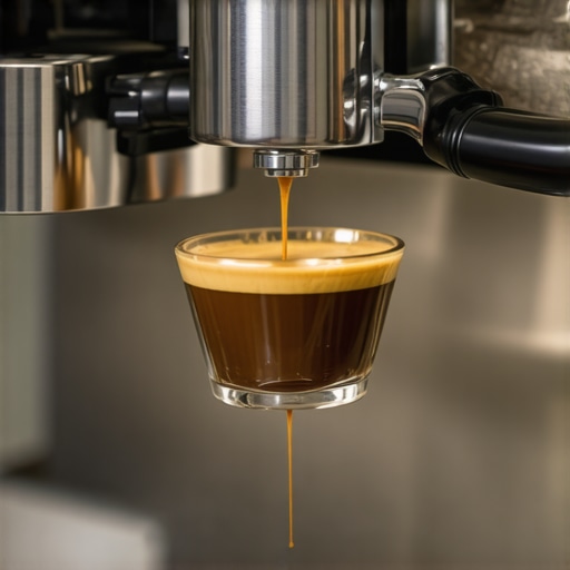 A barista pressing tamped coffee grounds in a portafilter for espresso