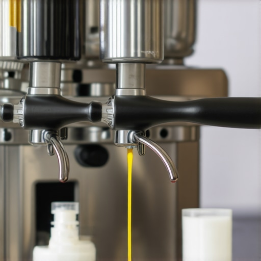 Proper Maintenance for Espresso Equipment A barista cleaning an espresso machine with brushes in a modern kitchen