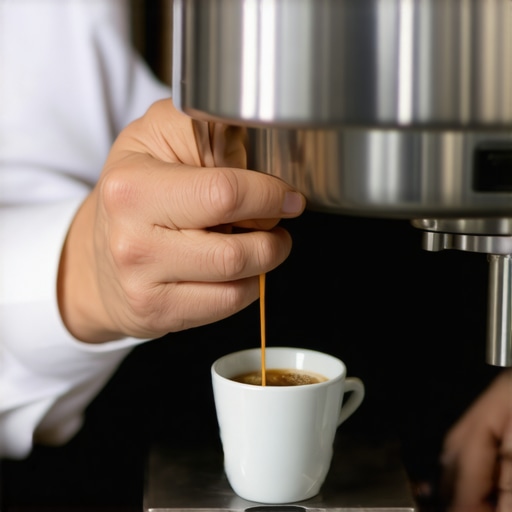 Barista measuring coffee with a digital scale for perfect extraction.