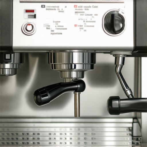 A close-up of a person adjusting the pressure valve on an espresso machine to ensure proper steam pressure.