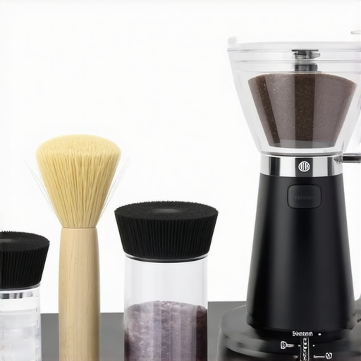 Collection of professional-grade coffee maintenance tools for home espresso setup.