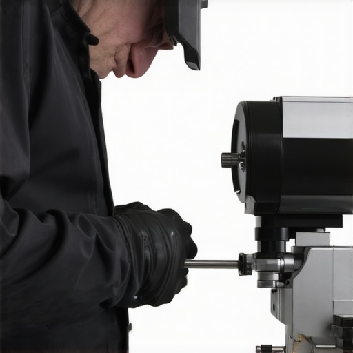 Technician checking a plasma generator inside a coffee grinder