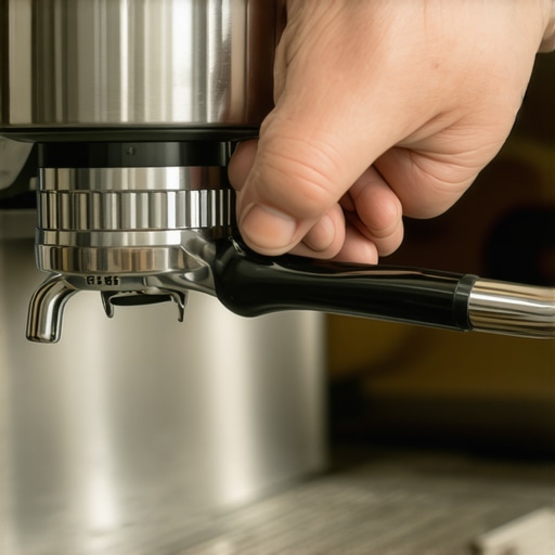 A barista cleaning an espresso machine with a brush and cloth, highlighting routine maintenance