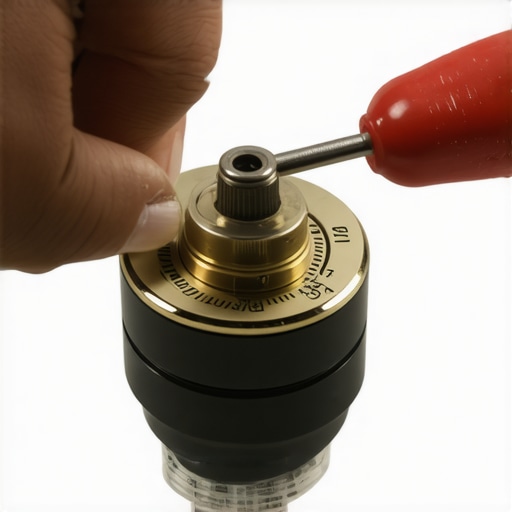 A close-up image of a barista tightening a coffee grinder collar to prevent drift.