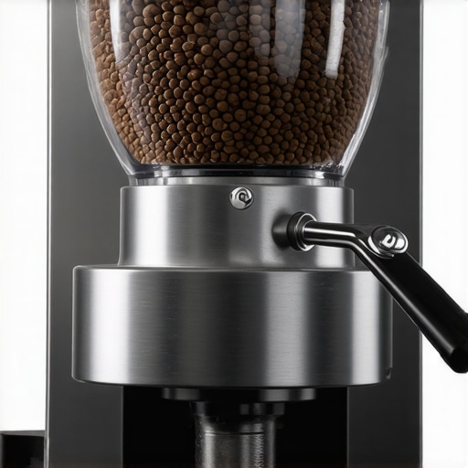 A barista cleaning the burrs inside a coffee grinder