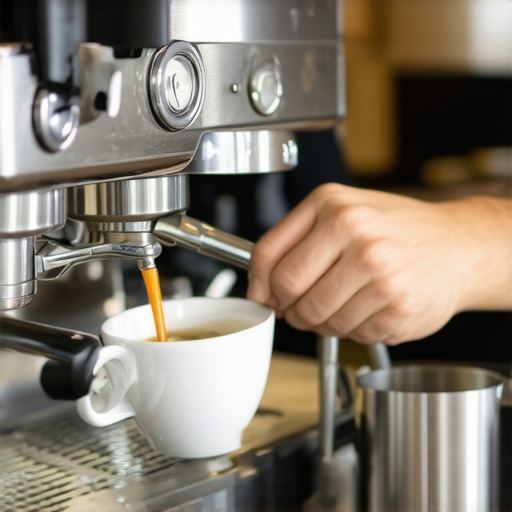 A barista diligently cleaning an espresso machine to ensure optimal performance