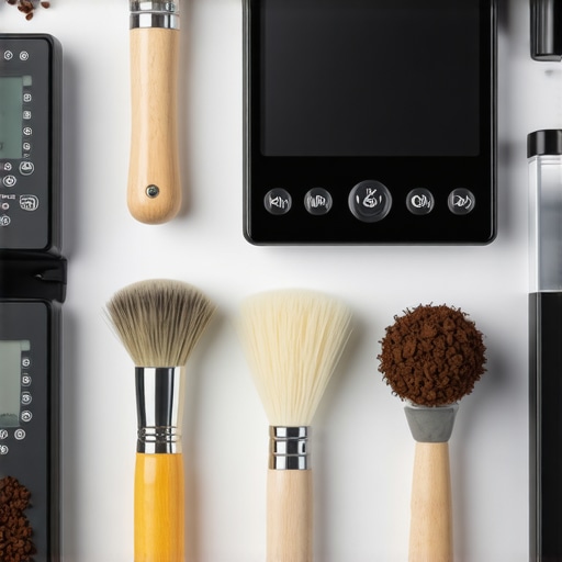 Organized Barista Tools for Long-Term Maintenance A well-organized coffee station showing grinder, scale, brushes, and cleaning supplies.