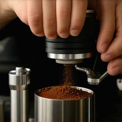 Barista fine-tuning espresso grinder to ensure perfect consistency.