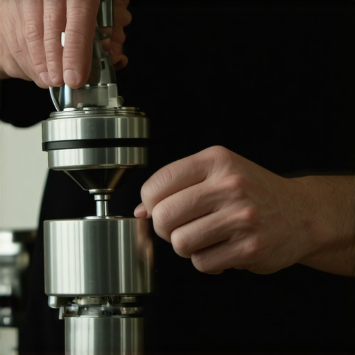 Precision calibration of a coffee grinder A home barista calibrating a coffee grinder with a small screwdriver