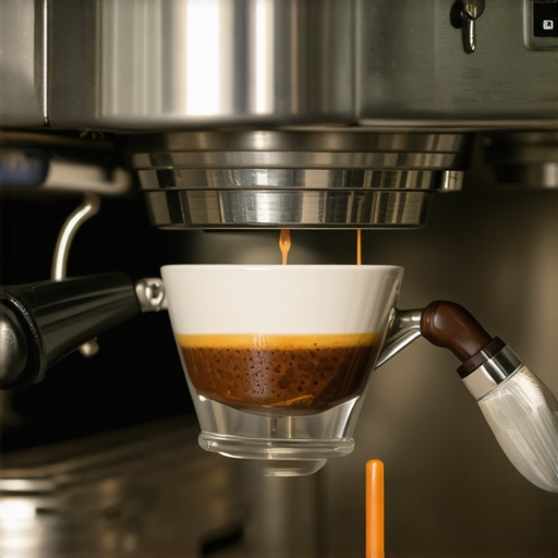 Backflushing a Spring Lever Espresso Machine A barista demonstrates backflushing with a blind filter attached to a spring lever espresso machine, emphasizing the cleaning process