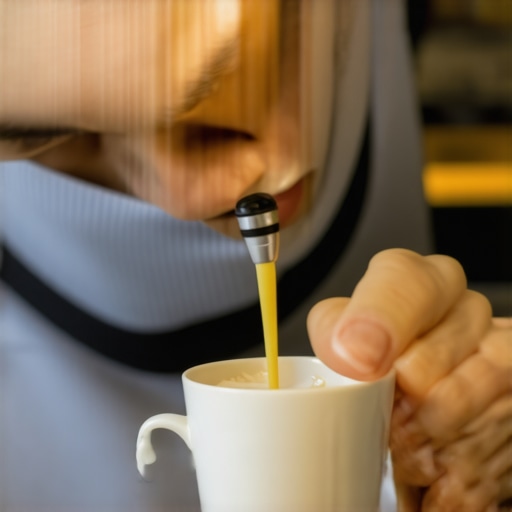 A barista using flexible pipe cleaners to clear a clogged steam tip on an espresso machine.