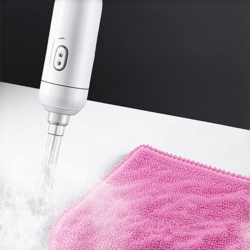 Cleaning a home espresso steam wand with brush and cloth for residue removal