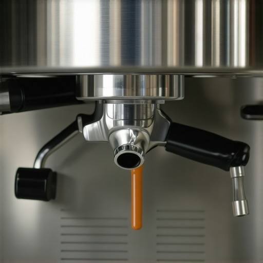 A professional barista cleaning and maintaining an espresso machine with specialized tools