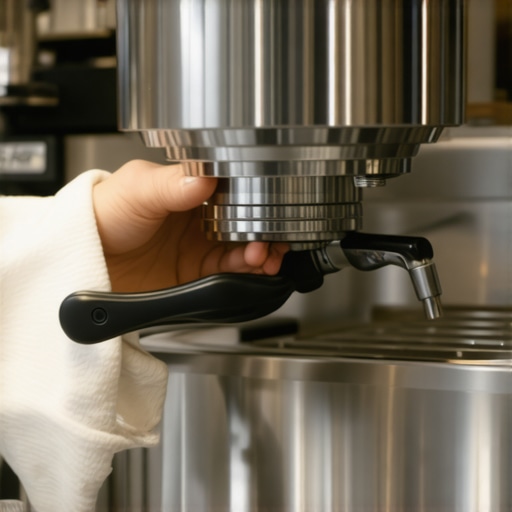 A barista cleaning an espresso machine for optimal performance.