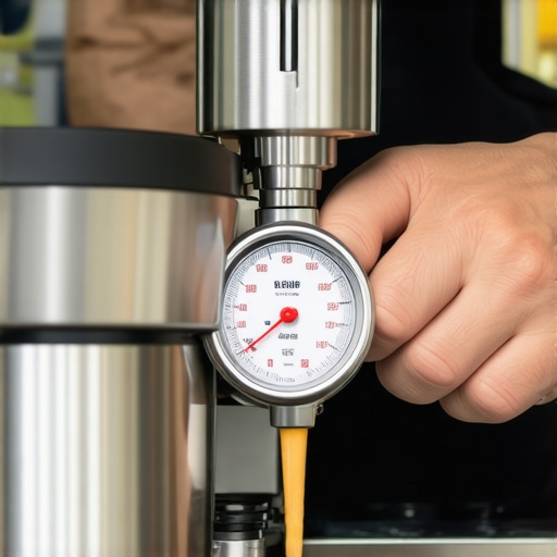 Precision Calibration of Espresso Grinder A barista using a force gauge and digital scale to calibrate a high-end espresso grinder for optimal performance