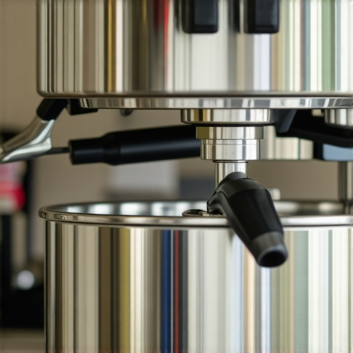 A barista using a screwdriver to tighten a support bracket on an espresso machine water tank, ensuring stability and reducing vibrations.