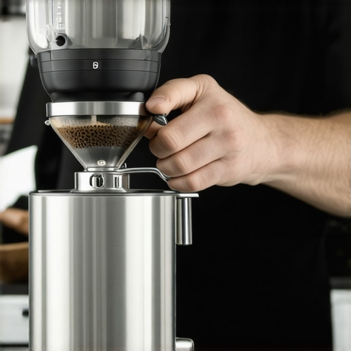 A barista fine-tuning a coffee grinder, ensuring precise settings for optimal espresso flavor.