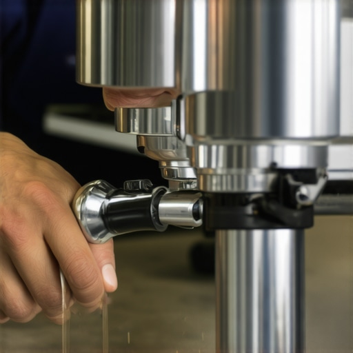 A barista diligently cleaning an espresso machine using specialized brushes and tools, ensuring optimal performance
