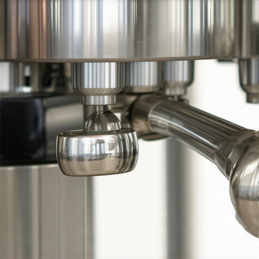 Close-up of a clean coffee machine steam tip with nozzles