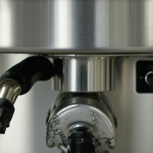 Detailed view of an espresso machine pump showing signs of age and potential failure