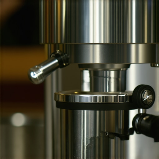 Barista tamping coffee grounds with consistent pressure in a portafilter for stable flow rate