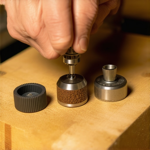 A detailed image showing a barista adjusting burrs inside a coffee grinder for optimal alignment.