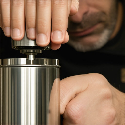 A skilled barista adjusting a coffee grinder for optimal performance