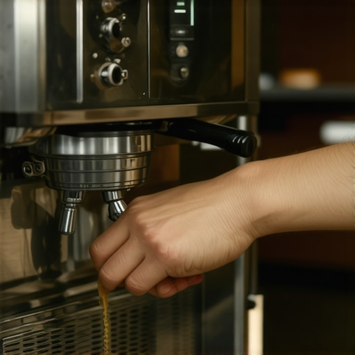 Proper maintenance of espresso machines A barista using brushes and cleaning tools to service an espresso machine