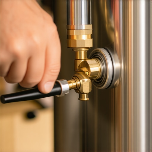 A close-up view of an espresso machine's internal components being repaired to stop a drip tray leak.