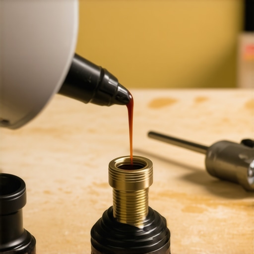 A person applying Molykote 111 silicone grease to a brass espresso machine part to prevent a stuck steam valve.