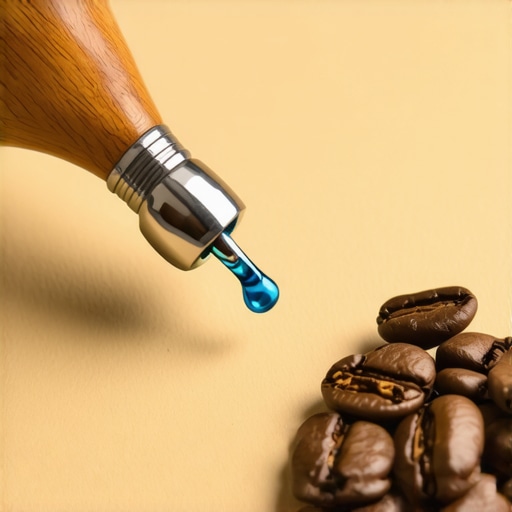Applying Threadlocker to a Portafilter Bolt Applying medium-strength threadlocker to the metal bolt of a wooden portafilter handle on a workbench.