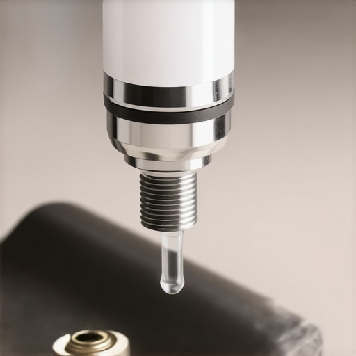 Close up of food grade lubricant on espresso machine steam valve threads