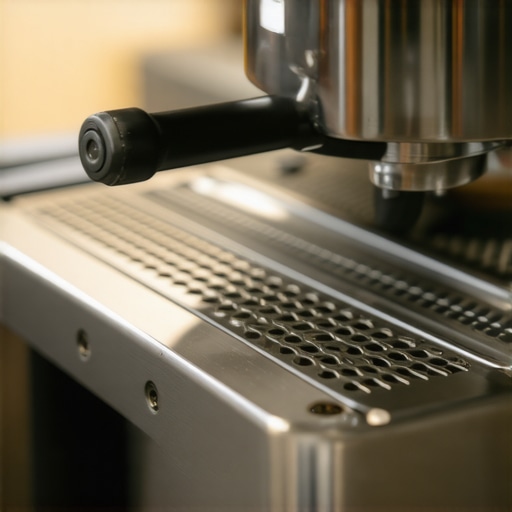 Silicone dampening dots being applied to the metal contact points of an espresso machine drip tray to stop rattling.