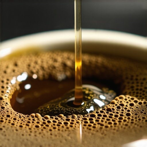 Channeling in an espresso extraction A close-up of a messy espresso extraction from a bottomless portafilter showing channeling.