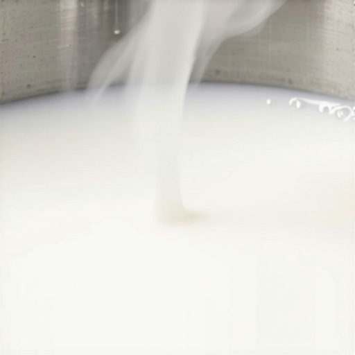 Creating the Perfect Milk Vortex Close up of a barista steaming milk in a stainless steel pitcher showing a microfoam vortex.