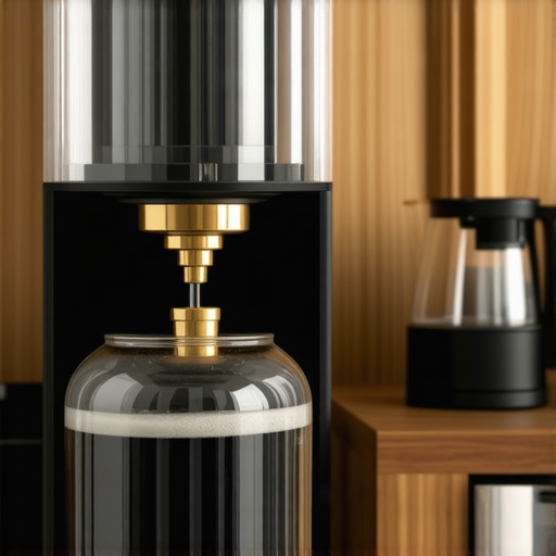 A custom external water reservoir for a plumbed-in espresso machine using food-grade materials.