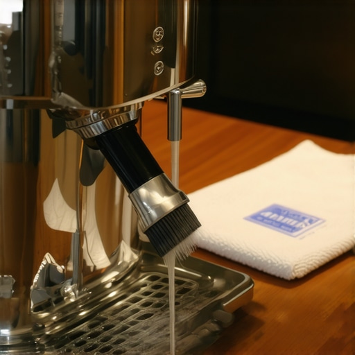 Cleaning an espresso machine group head to prevent coffee oil buildup