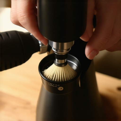 Deep Cleaning Coffee Grinder Burrs Professional coffee grinder maintenance showing burr cleaning process