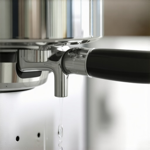 Detailed view of a well-maintained steam wand Clean espresso machine steam wand tip macro