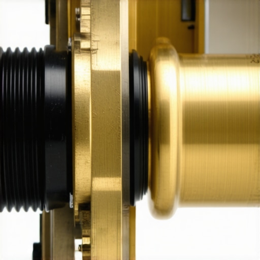 Close up of a brass espresso machine steam valve pin and O-ring showing wear and lubrication.