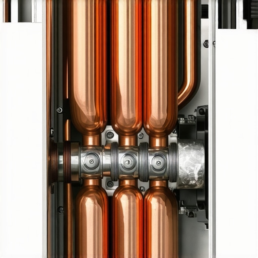 Espresso Machine Internal Scale Buildup A detailed view of a coffee machine boiler showing mineral deposits on electrical components.