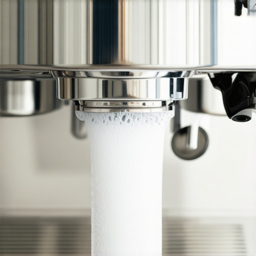 Barista cleaning an espresso machine with chemical backflush detergent