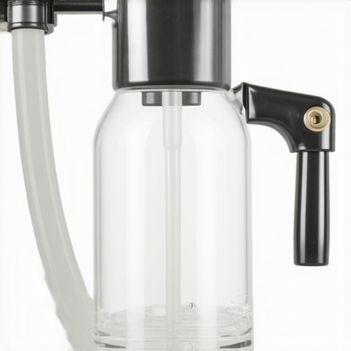 Close-up of an espresso machine over-pressure valve showing water return during testing.