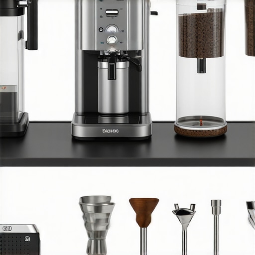 Essential Barista Gear for Home Maintenance An organized home barista station with espresso tools and maintenance gear