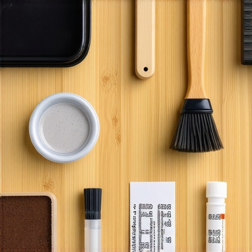 A collection of barista tools and water testing supplies for espresso machine care.