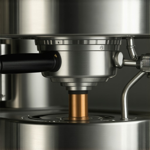 Close-up of an espresso machine boiler and water level probe showing internal components.