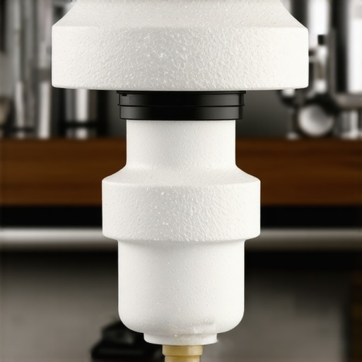 Calcium scale deposits on an E61 espresso machine mushroom valve illustrating maintenance needs.